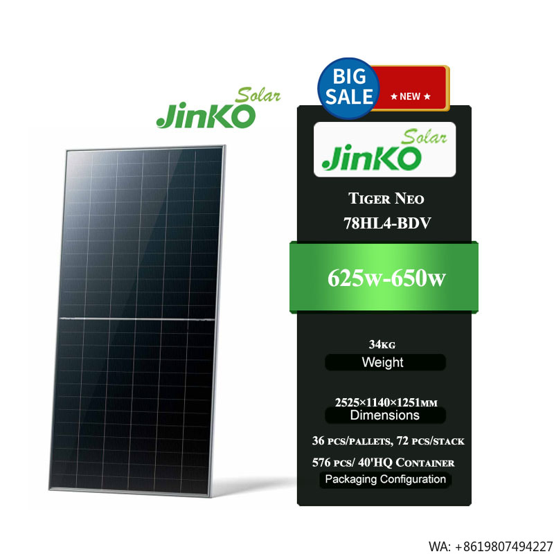 Jinko Tiger Neo 78HL4-BDV 625- - đánh giá và giá Jinko Solar Panel Tiger Neo